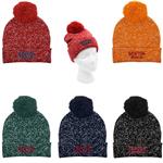 AH1121 Speckled Pom Beanie With Cuff And Embroidered Custom Imprint